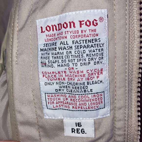 London Fog Womens Khaki All Weather Jacket Zip Out Lining Size 16 R Casual Walk - Picture 11 of 12